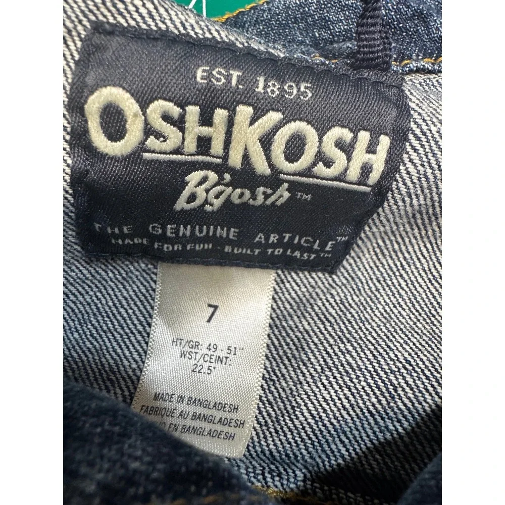 OshKosh Bgosh Kids Blue Denim Trucker Jacket Medium Wash Size 7